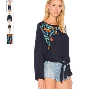 Free People Up And Away Embroidered Top